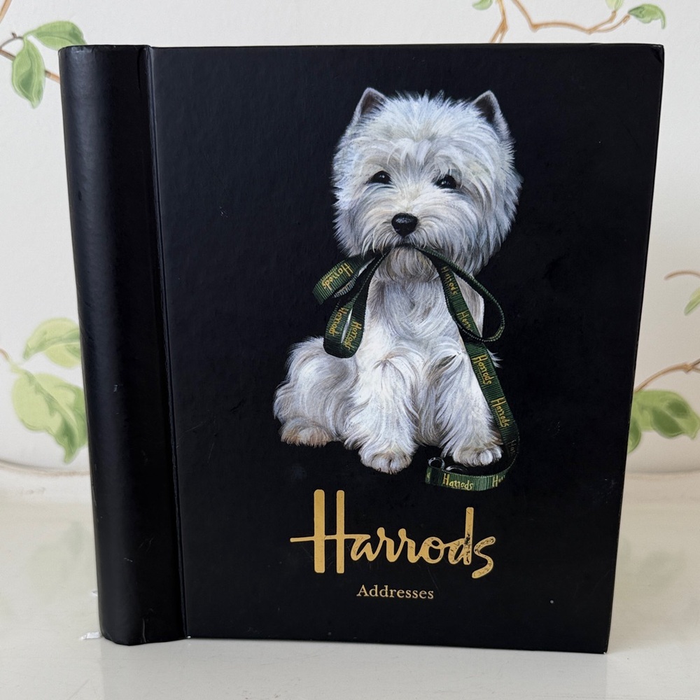 Harrods White Westie Dog Black Address Book